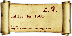 Lukits Henrietta névjegykártya